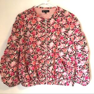 Pink printed Zara bomber jacket